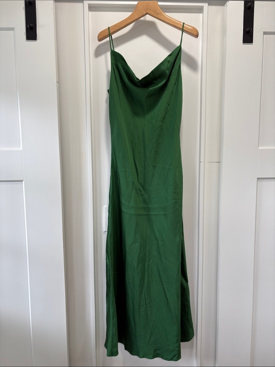 Ann Taylor Dresses & Skirts - Ann Taylor Green Silky Cowl Neck Maxi Slip Dress Size 8